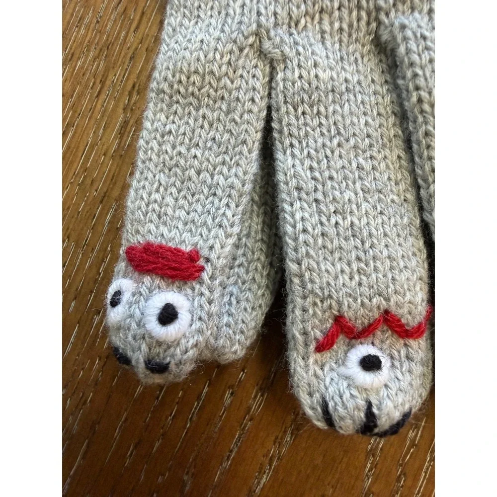 Kids Halloween costume Monster Gray Finger Knit Gloves OSFM NWT